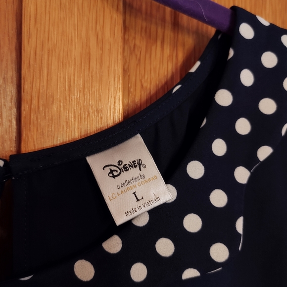 Disney by LC nacy blue polka dot collar sleeveless top - Picture 5 of 6